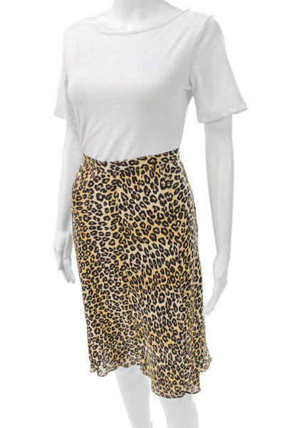 Michael Michael Kors Womens Straight Pencil Animal Print Beige Skirt Size 6