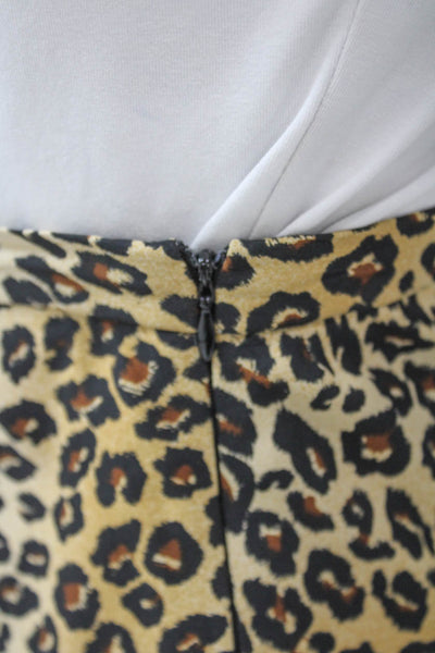 Michael Michael Kors Womens Straight Pencil Animal Print Beige Skirt Size 6