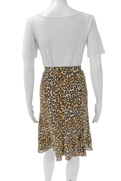 Michael Michael Kors Womens Straight Pencil Animal Print Beige Skirt Size 6