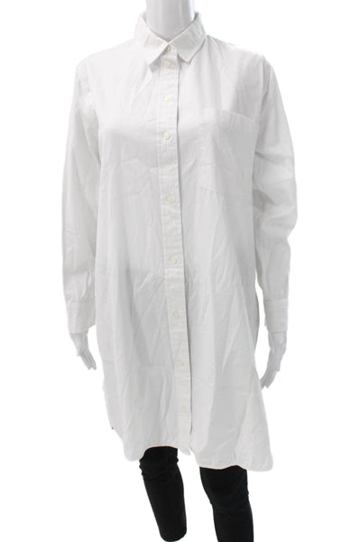 Everlane Womens Shirt Dress White Cotton Collared Long Sleeve Size 6