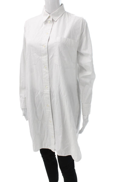 Everlane Womens Shirt Dress White Cotton Collared Long Sleeve Size 6
