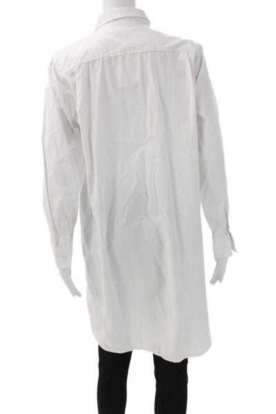 Everlane Womens Shirt Dress White Cotton Collared Long Sleeve Size 6