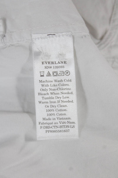 Everlane Womens Shirt Dress White Cotton Collared Long Sleeve Size 6