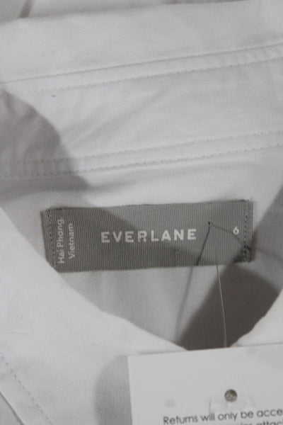 Everlane Womens Shirt Dress White Cotton Collared Long Sleeve Size 6
