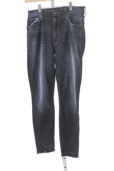 Mother Womens Skinny Jeans Black High Rise Size 30