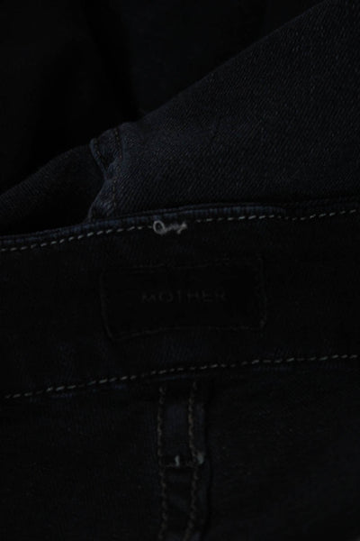 Mother Womens Skinny Jeans Black High Rise Size 30