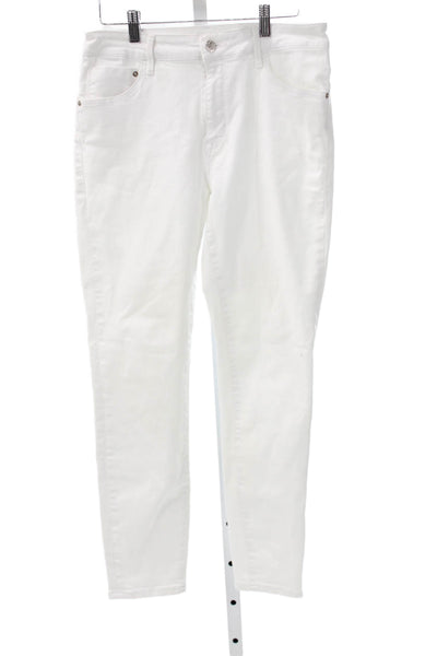Mavi Womens Skinny White Cotton High Rise Jeans Size 30