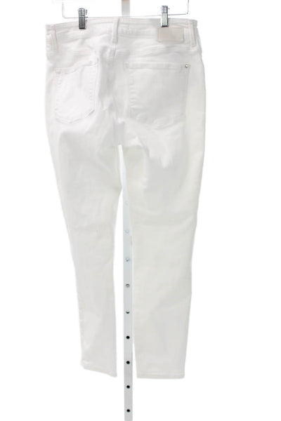 Mavi Womens Skinny White Cotton High Rise Jeans Size 30