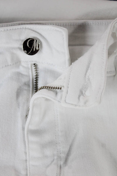 Mavi Womens Skinny White Cotton High Rise Jeans Size 30