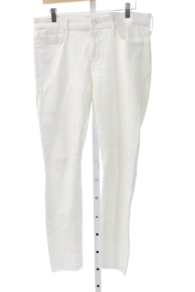 Mother Womens Ankle Jeans White Cotton High Rise 28 Inseam Size 30