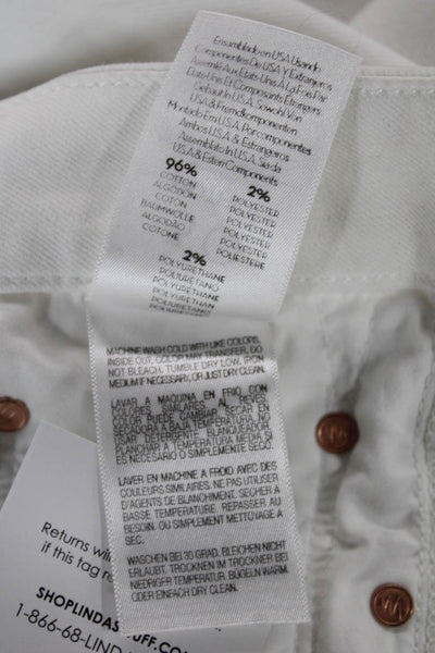 Mother Womens Ankle Jeans White Cotton High Rise 28 Inseam Size 30