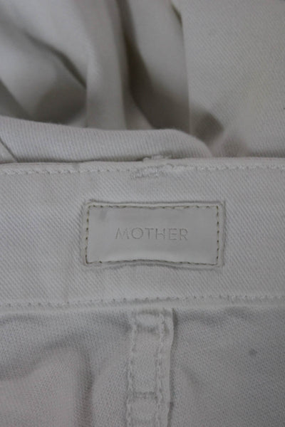 Mother Womens Ankle Jeans White Cotton High Rise 28 Inseam Size 30