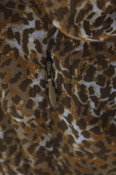 Paige Women Wrap Dress Brown Animal Print Sleeveless V-Neck Short Size S