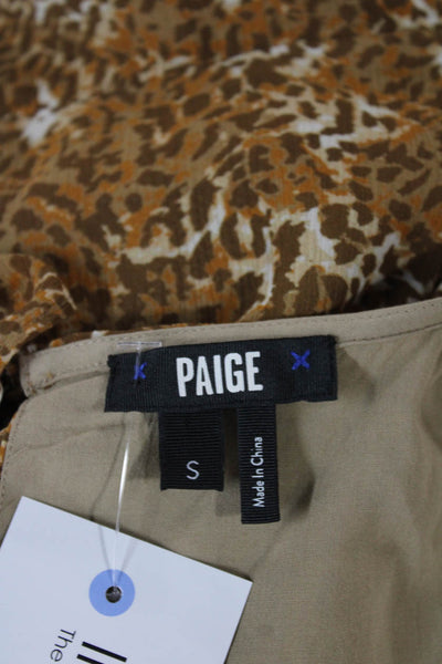 Paige Women Wrap Dress Brown Animal Print Sleeveless V-Neck Short Size S