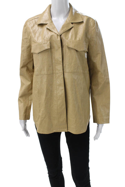 Rails Womens Basic Jacket Beige Polyester Blend Button Closure Size XS
