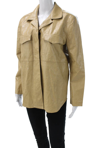 Rails Womens Basic Jacket Beige Polyester Blend Button Closure Size XS
