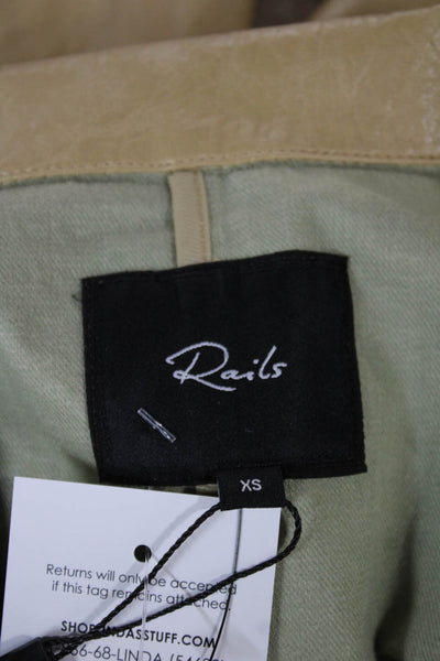 Rails Womens Basic Jacket Beige Polyester Blend Button Closure Size XS