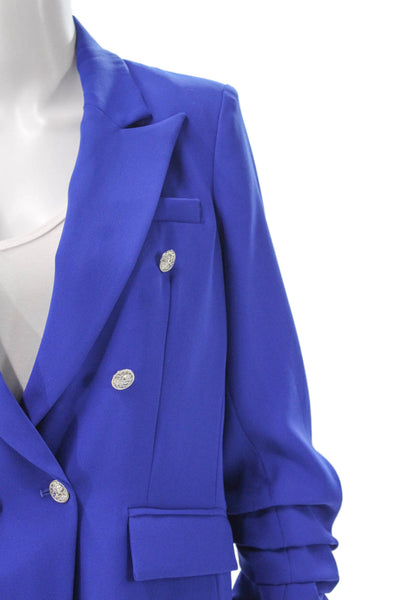 Generation Love Womens Blue Polyester Button Long Sleeve Blazer Size M