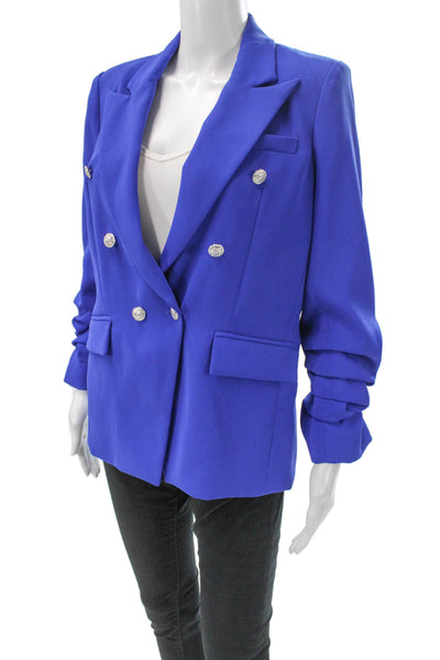 Generation Love Womens Blue Polyester Button Long Sleeve Blazer Size M