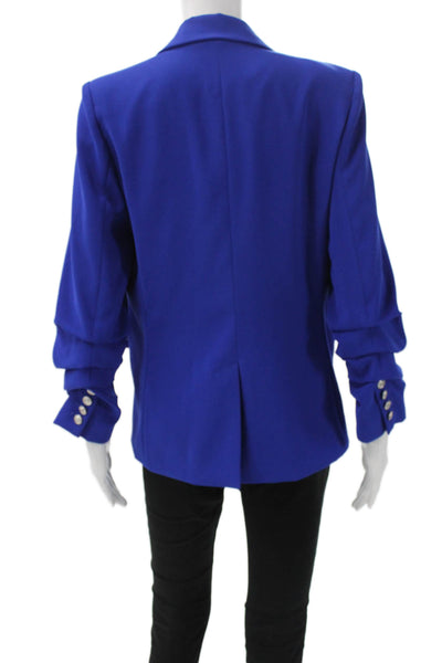 Generation Love Womens Blue Polyester Button Long Sleeve Blazer Size M