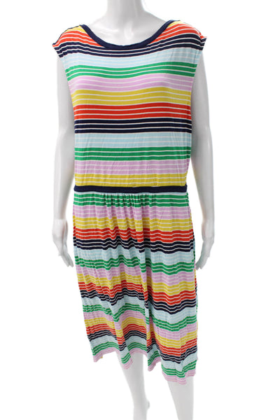 Boden Women Striped Multicolor Tank Dress Sleeveless Elastane Size 16