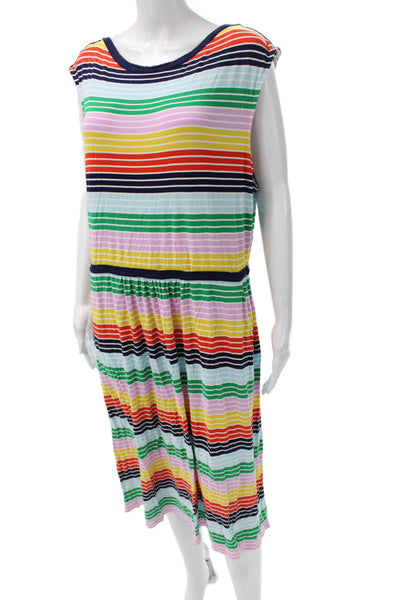 Boden Women Striped Multicolor Tank Dress Sleeveless Elastane Size 16