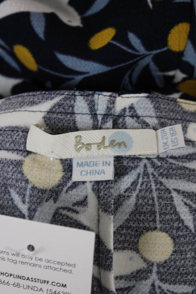 Boden Women Blue Shift Dress Boat Neck 3/4 Sleeve Polyester Blend Size 16