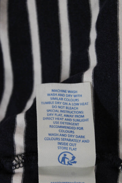 Boden Women Shift Dress Blue Striped Cotton Boat Neck Long Sleeve Size M