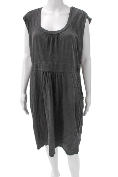 Boden Womens Gray Cotton Plus Tank Dress Long Sleeveless Size 18