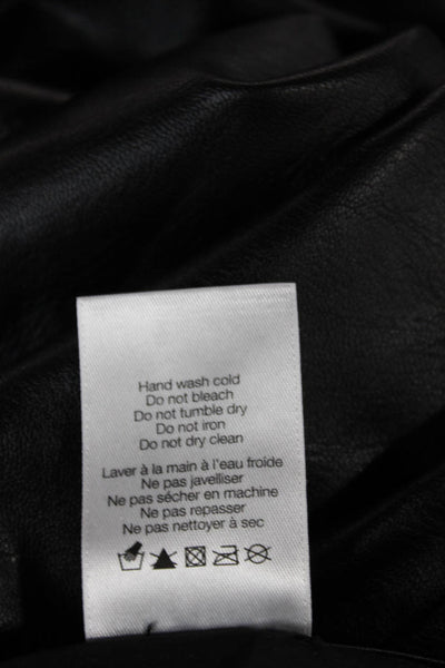 Veronica Beard Women Faux Leather Black Bootcut Jeans Button 33 Inseam Size 27