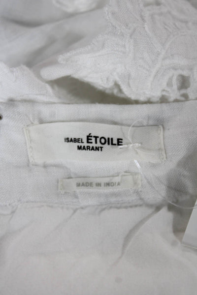 Isabel Marant Etoile Womens A-Line Linen Floral Mini Skirt White Size 36