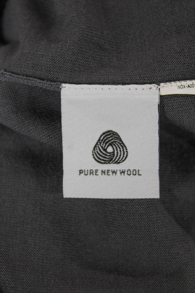 S Max Mara Womens Gray Wool Turtleneck 3/4 Sleeve Basic T-Shirt Size S
