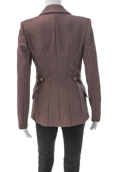 Elisabetta Franchi Womens Brown Polyester Blazer Button Long Sleeve Size XS