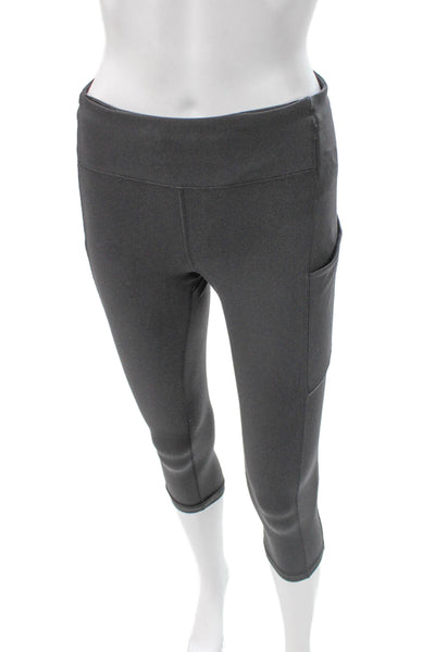 Lululemon Women Capri Leggings Gray Nylon Pull On Size 6