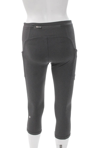 Lululemon Women Capri Leggings Gray Nylon Pull On Size 6