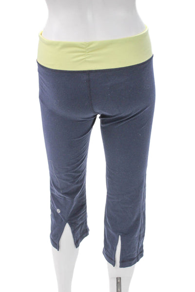 Lululemon Women Blue Colorblock Nylon Capri Leggings Size 8