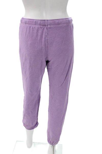 Monrow Womens Jogger Pants Purple Cotton Blend Drawstring Size S