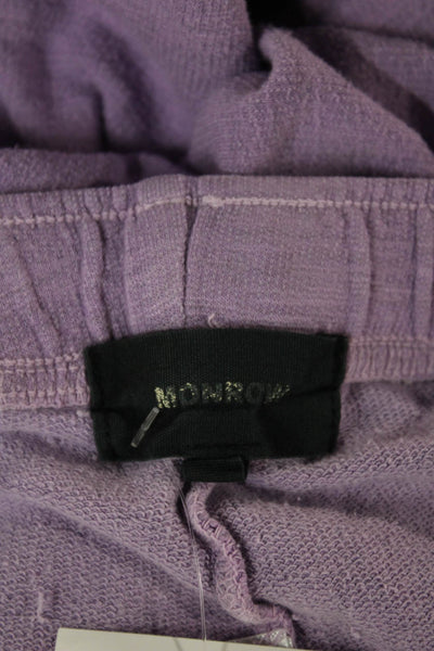 Monrow Womens Jogger Pants Purple Cotton Blend Drawstring Size S