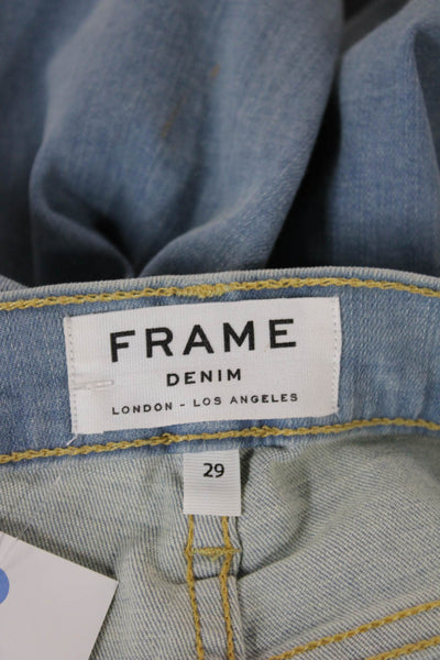 Frame Women Skinny Jeans Blue High Rise Cotton Blend Button Closure Size 29