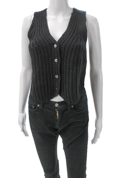 Favorite Daughter Womens Black Sleeveless V Neck Nylon Blouse Vest Size XS