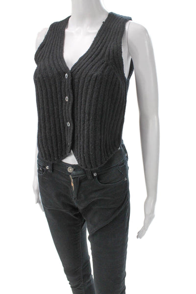 Favorite Daughter Womens Black Sleeveless V Neck Nylon Blouse Vest Size XS