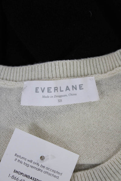 Everlane Womens Cashmere Crewneck Pullover Sweater Ivory Petite Size XS