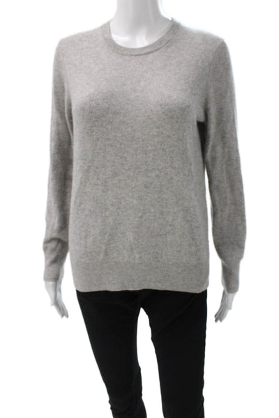 Naadam Women Pullover 100% Cashmere Gray Crewneck Long Sleeve Size S