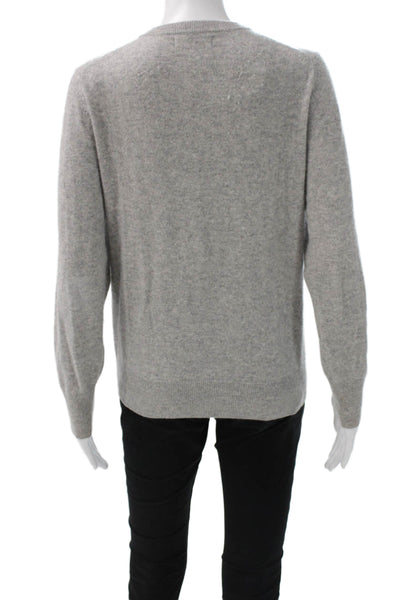 Naadam Women Pullover 100% Cashmere Gray Crewneck Long Sleeve Size S