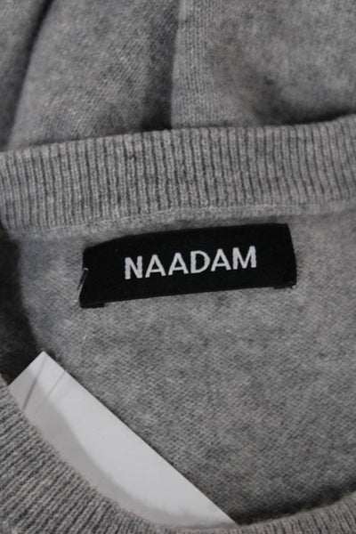Naadam Women Pullover 100% Cashmere Gray Crewneck Long Sleeve Size S
