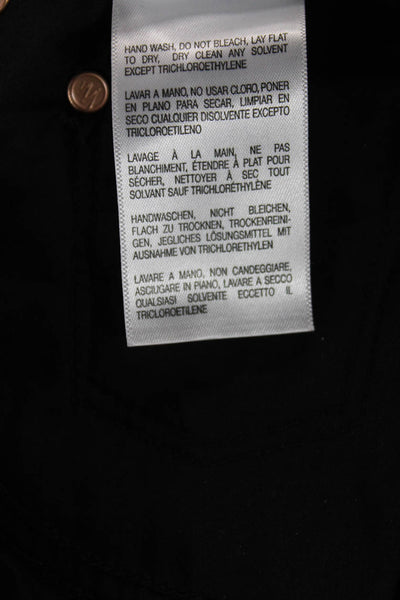 Mother Womens Faux Leather Pants Black Button Inseam 27 Size 25
