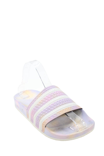 Adidas Womens Tie Dye Slide On Sandals Purple Size 6