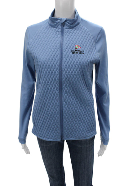 Peter Millar Womens Quilted Performance Zip Basic Jacket Blue Size S