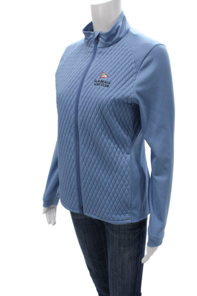 Peter Millar Womens Quilted Performance Zip Basic Jacket Blue Size S