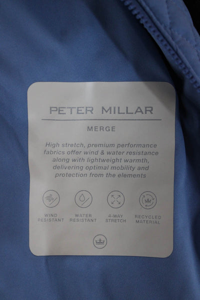 Peter Millar Womens Quilted Performance Zip Basic Jacket Blue Size S